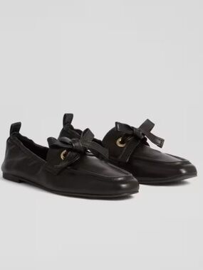 LK Bennett Maude Nappa Leather Bow Loafers- Size 9